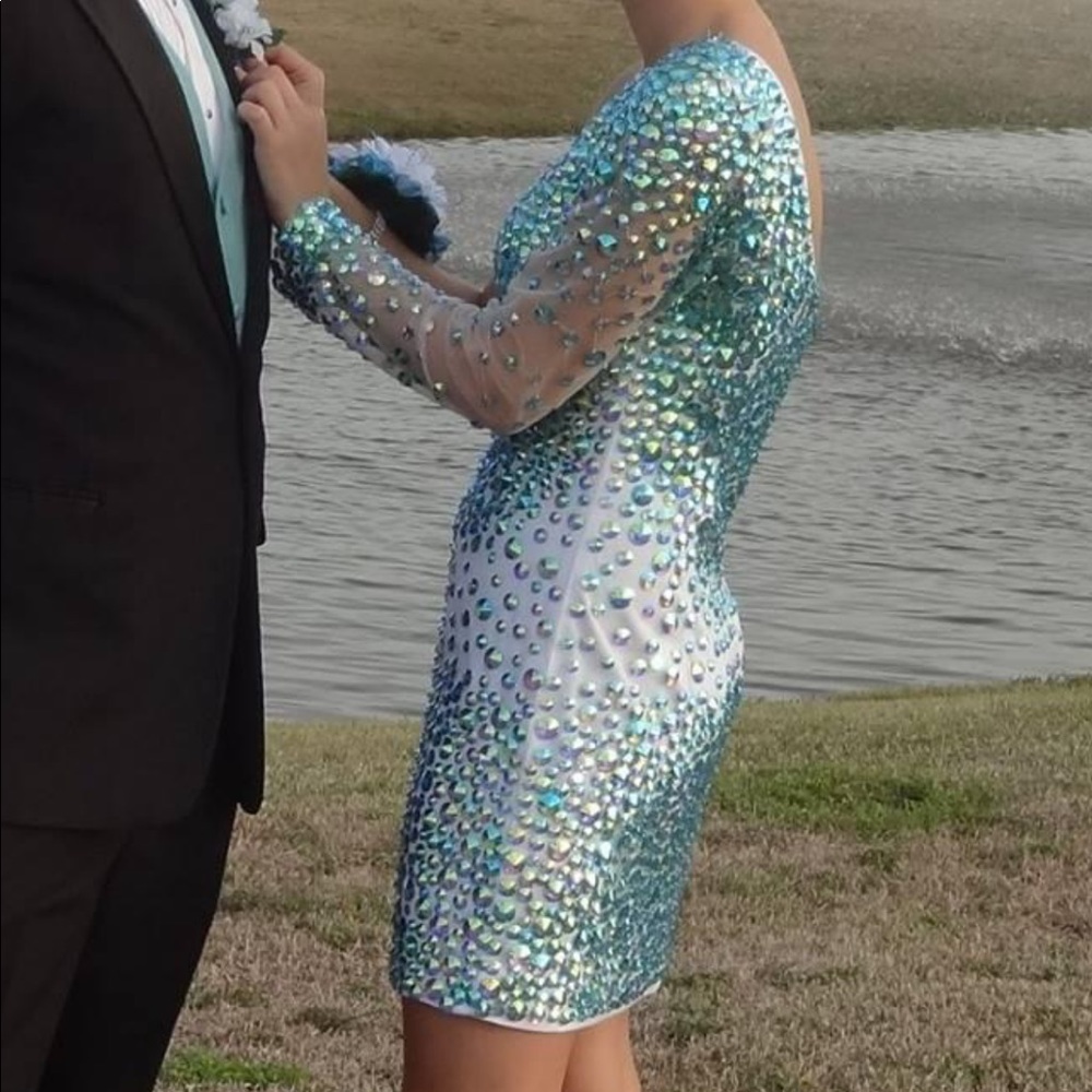 Short Studded Prom Dress